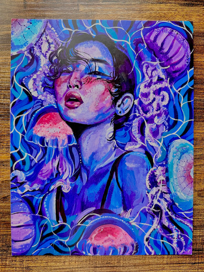 Jellyfish Lady Art Print (Small/Medium)