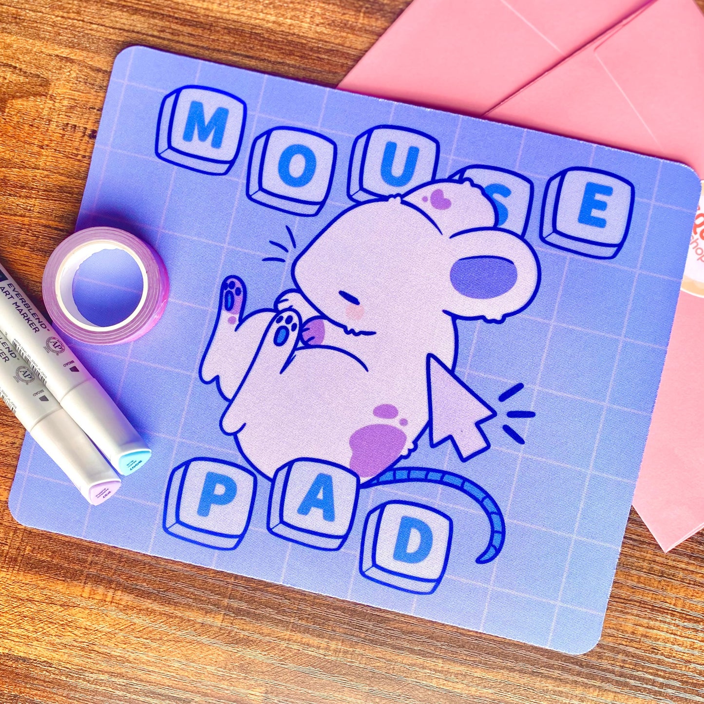 Aesthetic Mousepad! (PINK OR BLUE)