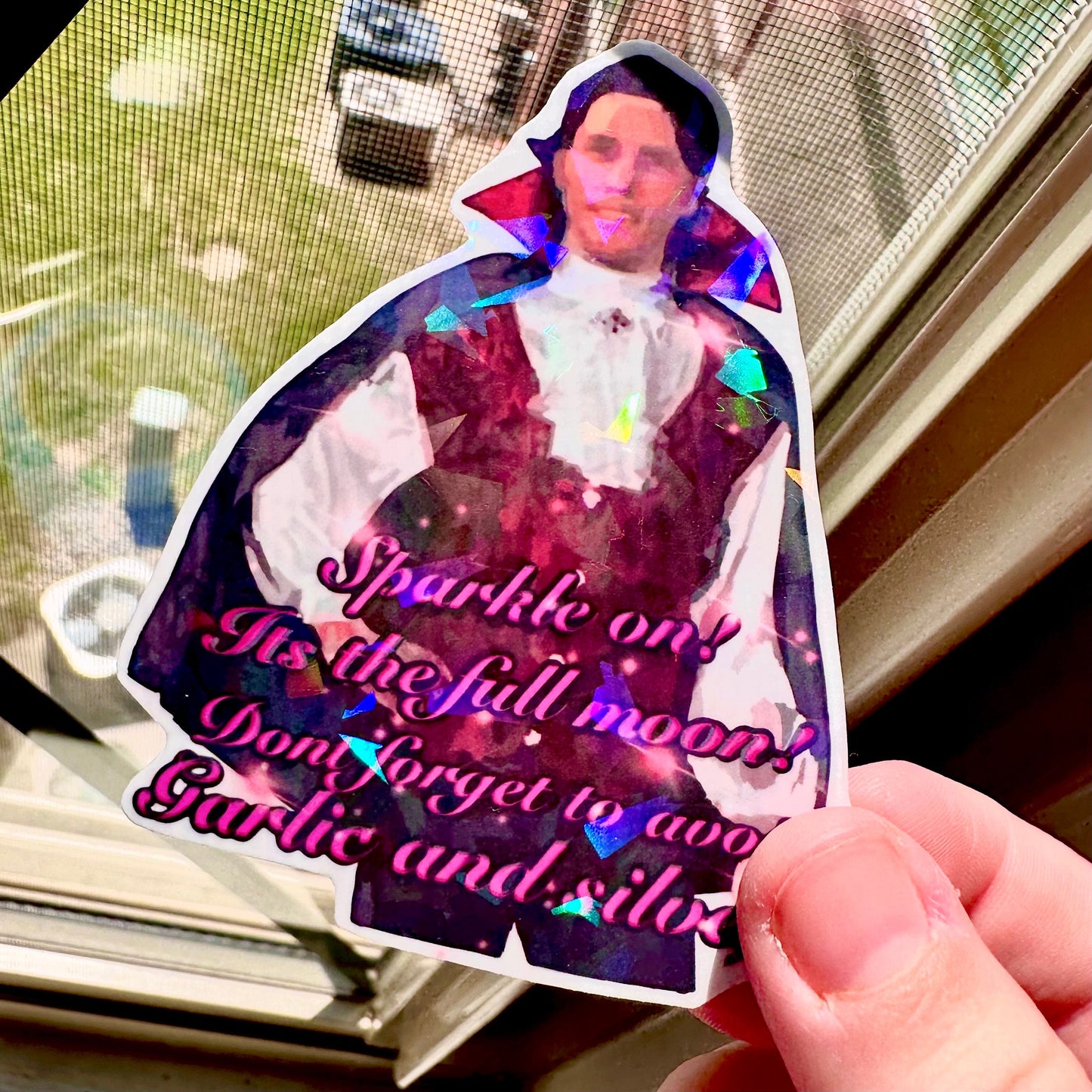 Vampire Jerma985 Sparkle On! Holographic Sticker