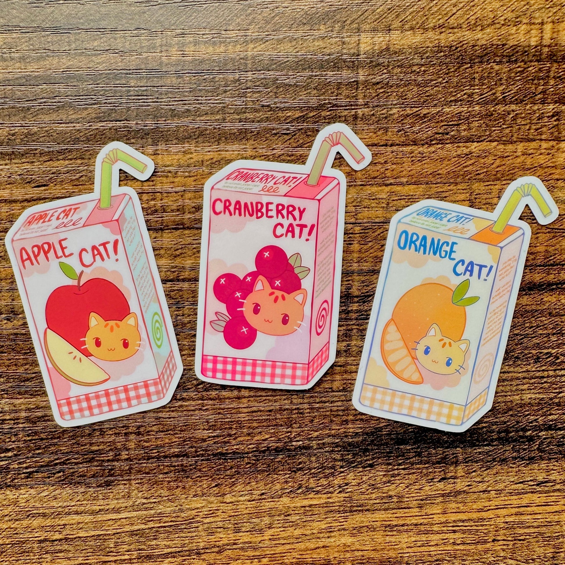 Fruit Cat Juices! 3 pc Sticker Pack