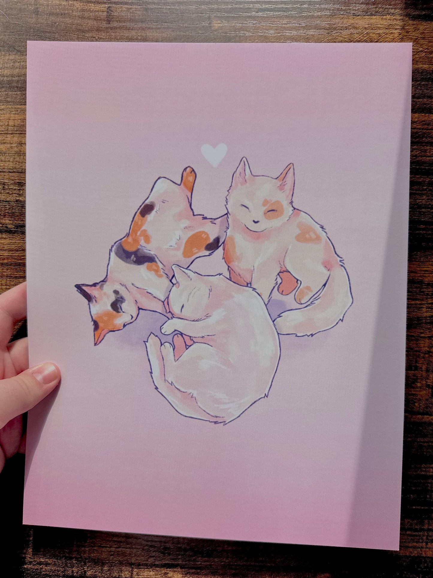 Soft Pastel Cat Kitten Art Print (Small/Medium)