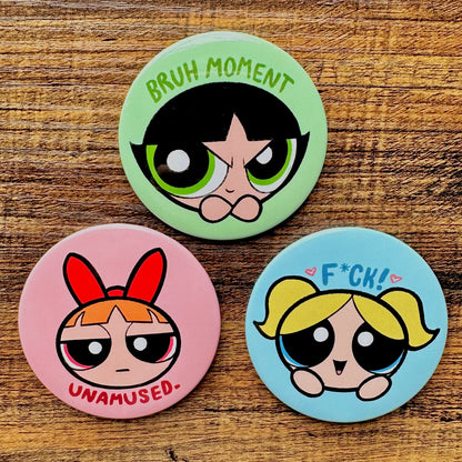 Power Puff Girls Cartoon Buttons!